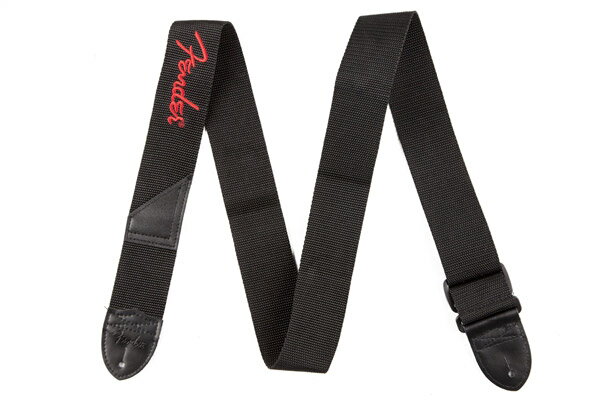 Fender BLACK POLYESTER LOGO STRAPS BK/RD ȥå ե