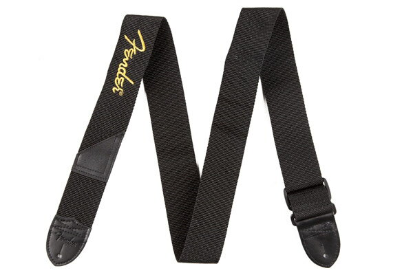 Fender BLACK POLYESTER LOGO STRAPS BK/Y ȥå ե