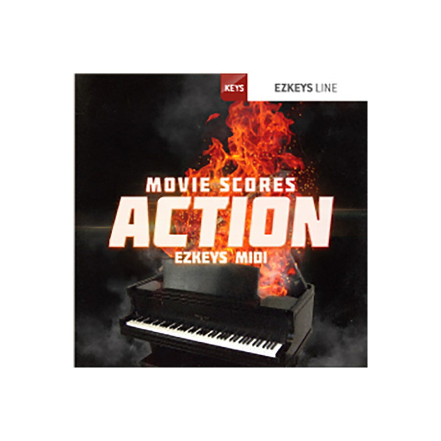 アクションシーンをフィーチャーした、EZKEYS専用MIDIパック！【特徴】『EZKEYS MIDI - MOVIE SCORES ACTION』は、映画やドラマなどのアクションシーンをフィーチャーした、同社ピアノ音源シリーズ『EZ KEYS』専用の追加MIDIフレーズ集です。本作は、Michael Giacchino、Hans Zimmer、Ramin Djawadiなどの、映画やテレビなどの音楽に多大な影響を与える作曲家達にインスパイアされた、ピアノMIDIフレーズを多数収録。暗い森の中を誰かに追いかけられる恐怖感、カーチェイスの迫力、幽霊が出てきそうな空間など、様々なシーンを演出するラインや、リフ、伴奏などをお求めの方にはうってつけのMIDIフレーズ集です。【】・映画のアクションシーンにインスパイアされたピアノ / キーボードMIDIフレーズ・80年代のアクション / サスペンス / サイコスリラー / パーカッシブ・アクション / オドメーター・アクション / 現代のアクション / クライム・アクション / カーチェイス / 宇宙人の侵略・プロフェッショナル・セッション・プレイヤーが演奏・4/4、6/8、7/8、ストレートをカバー・BPM 56 〜 154のテンポレンジ・Intro、 Main Theme、 Bridge、 Outroセクション【詳細情報】リリース時期：2018年9月製品の動作に関するご注意・本製品をお使いいただくためには『EZ KEYS』シリーズ製品（v1.2以降）が必要となりますのでご注意下さい。JANコード：4511820116445