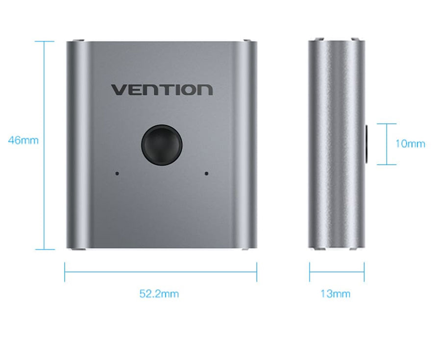 VENTION 2-Port HDMI Bi-Direction Switcher Silver ベンション AF-2373