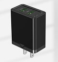 VENTION Two-Port USB(A+A) Wall Charger (18W/18W) JP-Plug Black ベンション FB-8494(2)