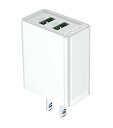 Two-Port USB(A+A) Wall Charger (18W/18W) JP-Plug White【詳細情報】対応プロトコル(USB-A)：QC 3.0/FCP/AFC/BC 1.2/Apple 2.4A定格入力(USB-A)： 5V DC 3A; 9V DC 2A; 12V DC 5Aデュアルポート出力(USB-A+USB-A)：　5V DC 3.4A電気メッキ：　ニッケルメッキシェル：　難燃性PC保証：　1年パッケージ：　カラーボックスJANコード：4589662878500