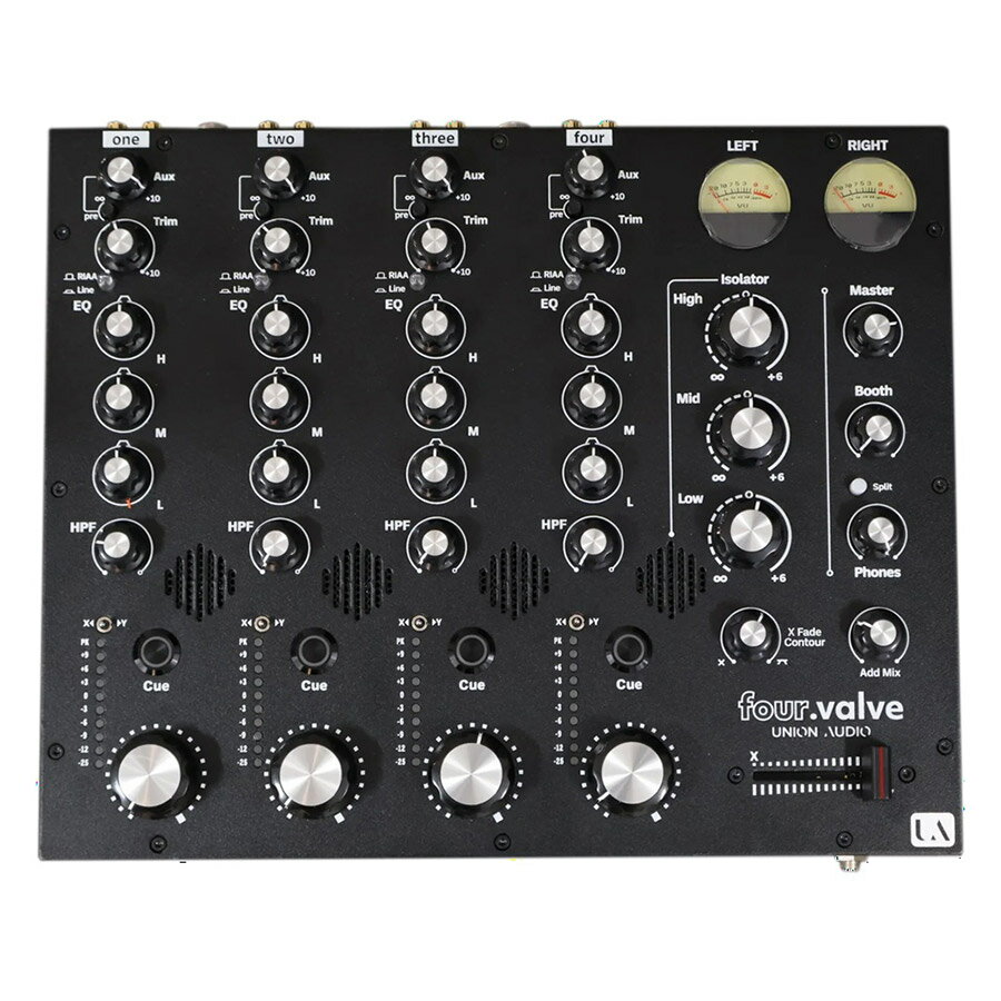 【5日と10日はエントリーでさらにP5倍】Union Audio four.valve rotary Mixer プロフェッショナル・アナログDJミキサー 4CH ユニオンオーディオ UA-4VL-BK-UNI