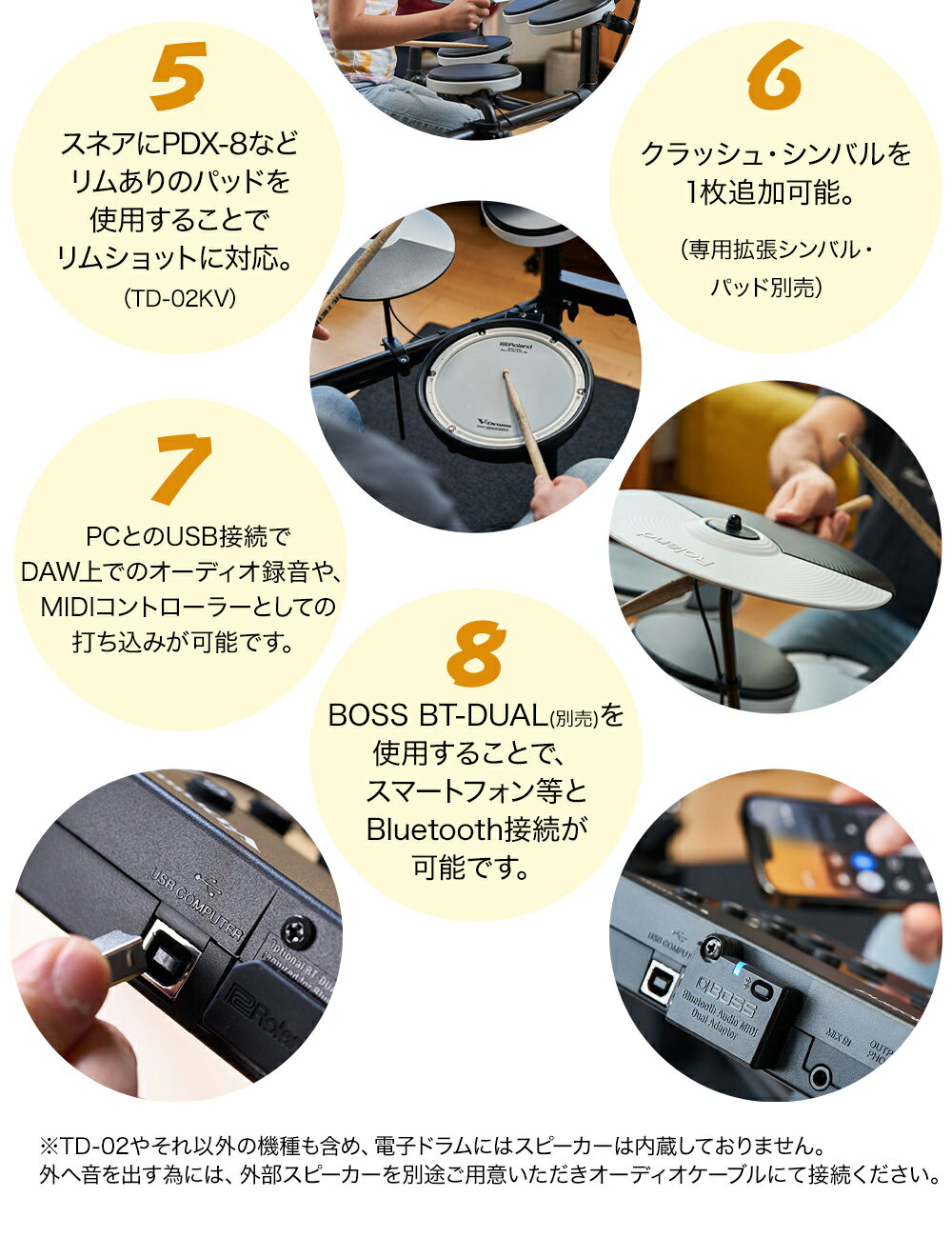 Roland TD-02K / TD-02KV ���٤륻�åȡ�ñ�� ��ĥ����Х��ɲ� �ɿ����ɲ� �Żҥɥ�� V-Drums �������� �ڥ�ӥ塼�ǥ��ƥ��å����ߤ�ץ쥼���!��