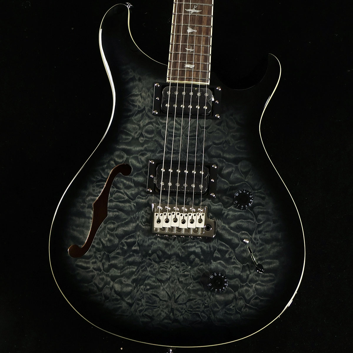 PRS SE Custom22 Semi Hollow Quilt Charcoal Burst 胂f |[[hX~X(Paul Reed Smith) SEJX^22 Z~zE Lg