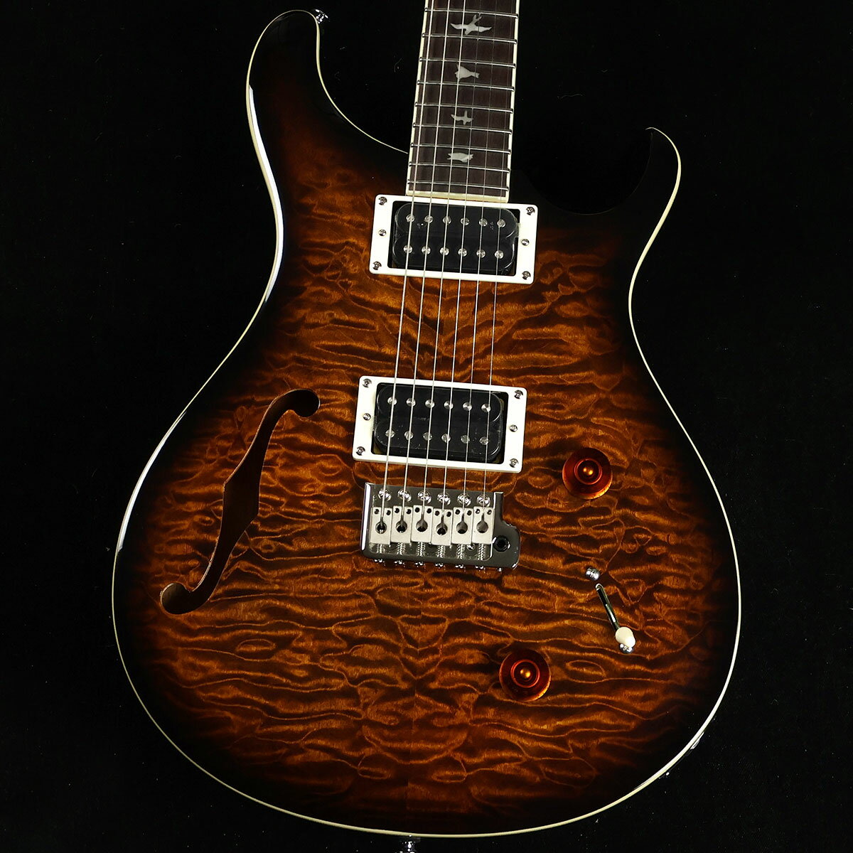 PRS SE Custom22 Semi Hollow Quilt Black Gold Sunburst エレキギター 【 ポールリードスミス SEカスタム22 セミホロウ キルト 】【未展示品 専任担当者による調整済み】