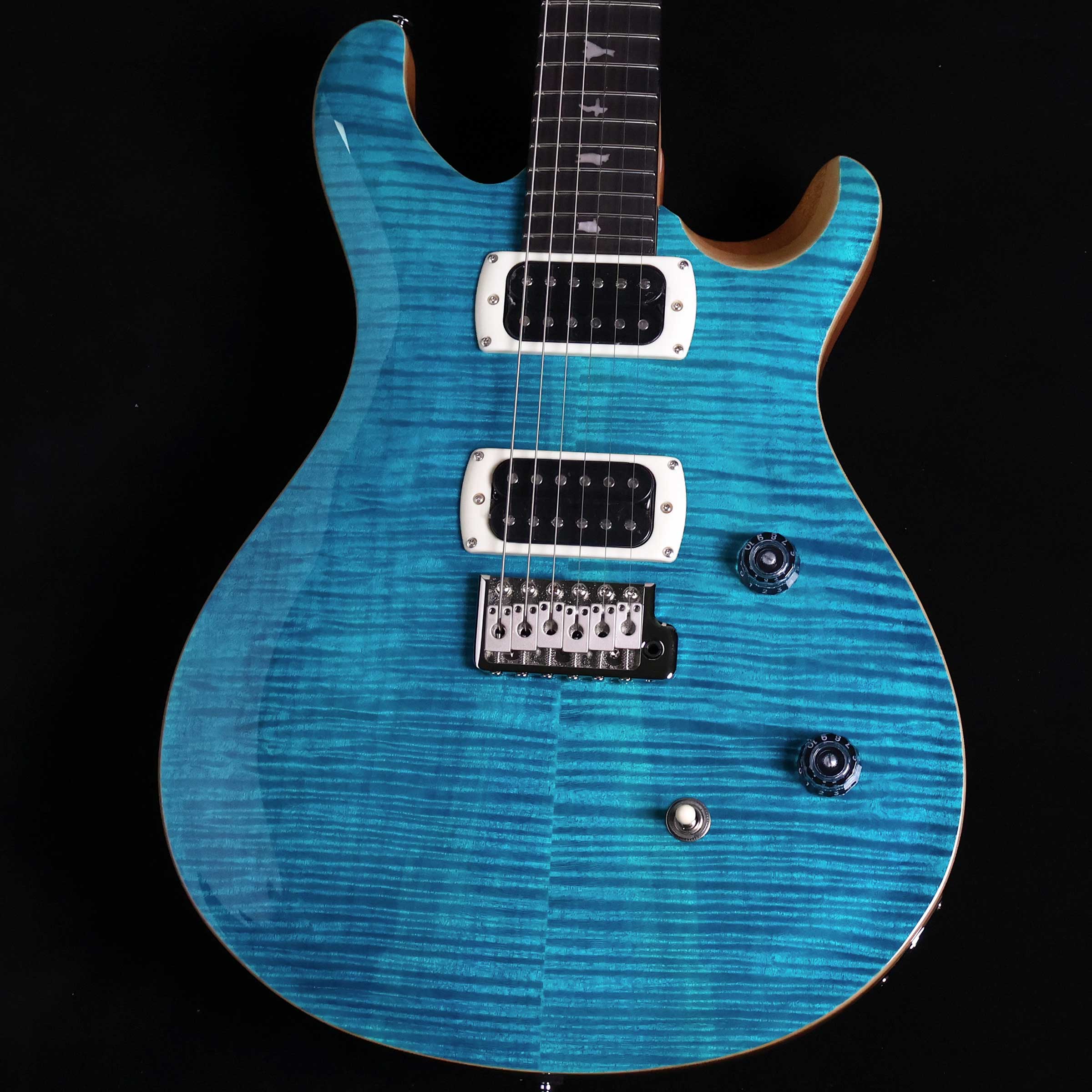 PRS SE CE エレキギターブラック/ホワイトストライプ※純正ソフトケース