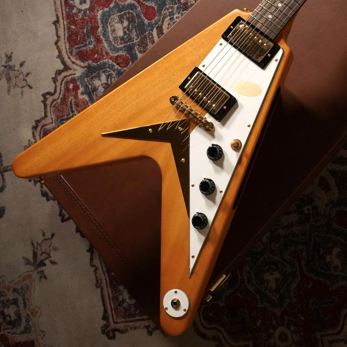 Epiphone Inspired By Gibson Custom Shop 1958 Korina Flying V Aged Natural GLM^[ GstH y VhPePeX z