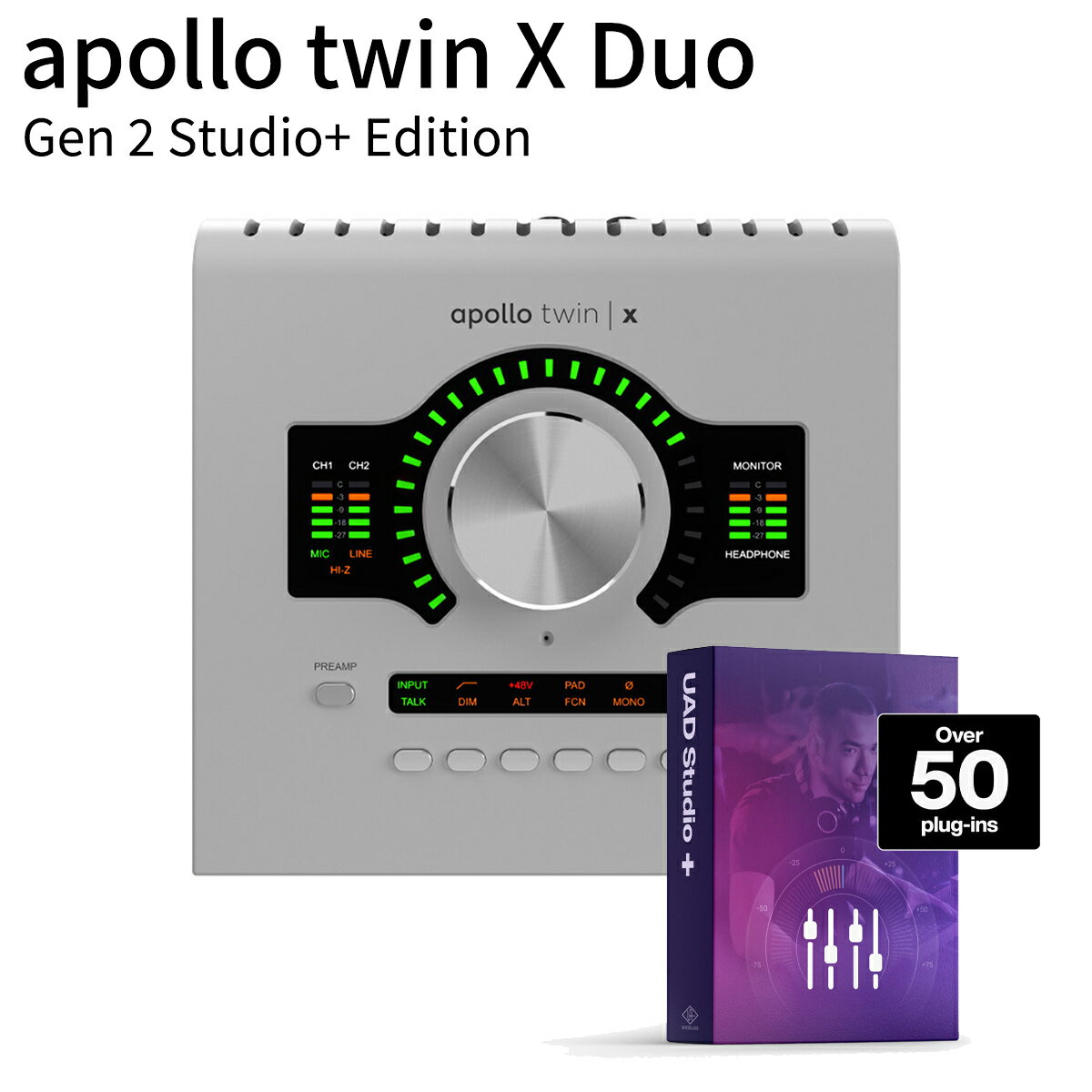 UNIVERSAL AUDIO Apollo Twin X DUO Gen2 Studio+ Edition オーディオインターフェイス ユニバーサルオーディオ 【 新宿PePe店 】
