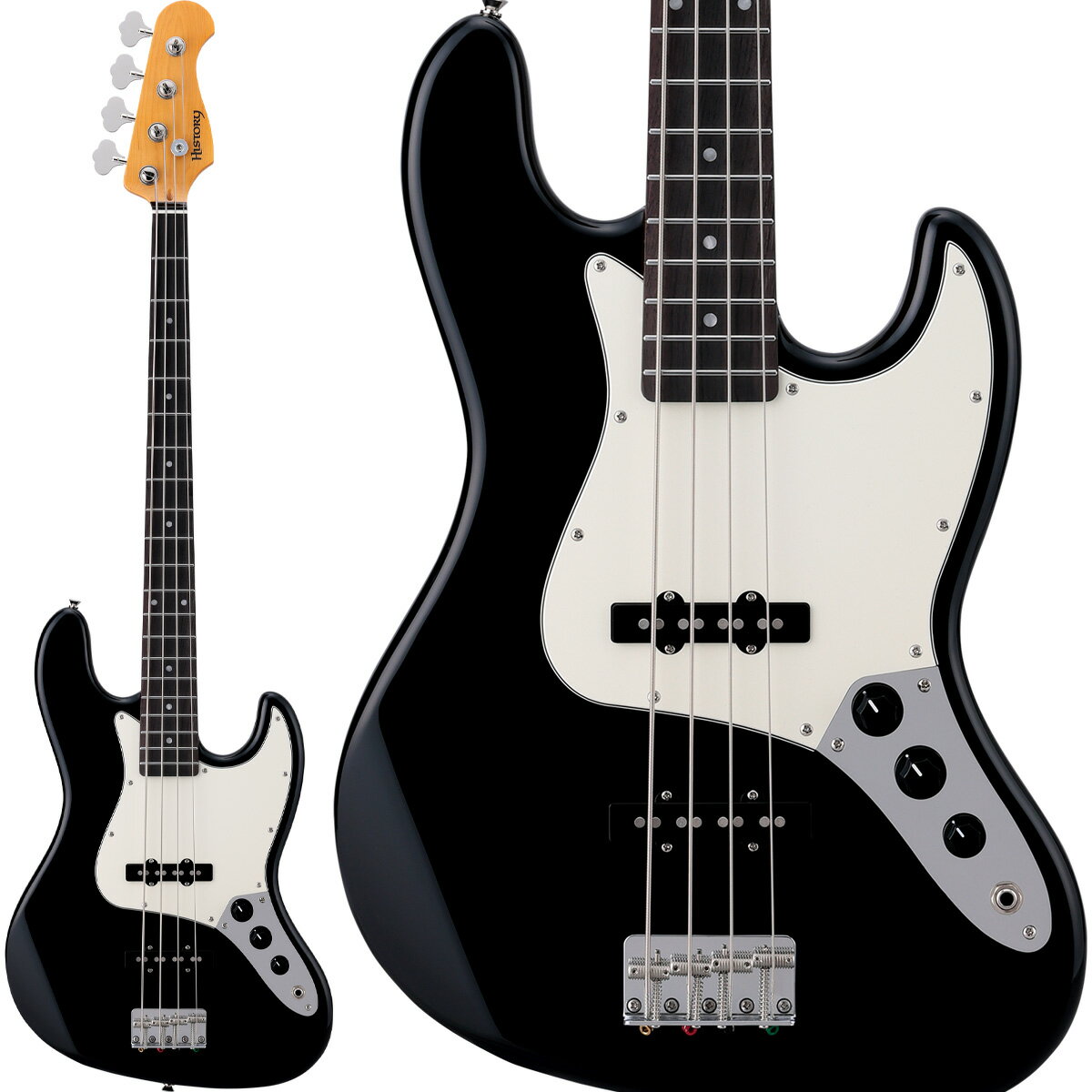 弾きやすいから上達する。シンプルで扱いやすく、手に馴染みやすいエレキベース【特徴】30年に渡り品質をアップデートし続けてきたHISTORY。弾きやすさとサウンドに対する先進の技術を盛り込み、価格も手ごろに抑えたPerformanceシリーズから、コントロールがシンプルで扱いやすい、パッシブベースが登場しました。握り心地にこだわったネックや両端を丸めたフレットなど、気持ち良く演奏するためのポイントを網羅。そして現代の音楽にマッチするトーンを生み出す新開発ピックアップや、パワフルなサウンドが得られる「ハムバッカーモード・スイッチ」も搭載しました。保証期間は3年間。全国の島村楽器でサポートを受けられるので、長く安心してご愛用いただけます。【商品のコンディション】新品・展示品・メーカー保証付属【ピックアップとハムバッカーモード・スイッチ】Performanceシリーズ用に開発したピックアップはバランス良くチューニングされたハイパワー仕様。ロックはもちろん、ボカロ系やシティポップまで幅広く対応します。また、リアボリュームノブを引き上げることで前後のシングルコイルが直列になり、2つのピックアップが一つのハムバッカーとして機能します。ベースソロ時など、ここ一発でパワー感が欲しいときにこのノブを引くことで出力が増してドライブ感あるサウンドに変化します。【握りやすく快適な、こだわりのネック】上達の要となるネックは握りやすさを追求し、CシェイプとUシェイプの中間になるよう設計。カーボンサポートバーを内蔵し、ネックの安定性を向上させました。また手汗をかいてもベタつかないよう、さらさらな触り心地のマット仕上げとしました。【Easy Access Joint Type III】ネックジョイントにはプレートを使わない新機構「Easy Access Joint Type III」を採用。ハイポジションでのフィンガリングがよりスムーズになります。【スムーズなフィンガリングをもたらすフレット】高級モデルのようにフレットの両端を丸めた「ラウンドエッジ・フレット」を採用。スライド時などに引っかかりがなく、スムーズなフィンガリングが上達をサポートします。また、指板の乾燥によるフレットのバリが出ることがありません。【高品質ギグバッグ付属】クッション性とデザイン性に優れた専用の高品質ギグバッグを付属。肩や腰への負担が少ないから持ち運びが苦にならず、どこへでも持ち出したくなるケースです。【詳細情報】ボディ材：アルダーボディ仕上げ：ウレタンネック：ハードメイプル + カーボンサポートバーネック仕上げ：マット仕上げ指板：アマランスネックジョイント：Easy Access Joint Type IIIペグ：RM-1475NRナット/ナット幅：牛骨／38.0mmフレット：ラウンドエッジ・フレット｜20Fフロントピックアップ：HISTORY HPU-J1/nリアピックアップ：HISTORY HPU-J1/bコントロール：2Volume / 1Tone (P-P SW／ハムバッカーモード・スイッチ) ブリッジ：MINGS BB401使用弦：D’Addario EXL170（045〜100）スケール：864mm付属品：ギグバッグ、レンチ（ネック調整用4.0mm / サドル高調整用1.5mm）、保証書保証期間：3年 【ご注意】 ●メーカー保証付き。メーカー保証期間終了後も島村楽器全店で通常よりもお安く修理、調整いたします。●商品の詳細、状態などはオンラインストア 0570-020-025 または商品画像下の「お問い合わせ」ボタンよりお問い合せください。●商品は専任スタッフ及び専属リペアマンの調整・弦交換含めたクリーニング・最終チェックをした上で出荷させていただきます。●こちらの商品は、ららぽーとTOKYO-BAY店店頭でも同時に販売しております。　●店頭売却時の商品情報の削除は迅速を心掛けておりますが、万一ご注文後に売り切れとなっておりました場合は誠に申し訳ございませんがご容赦ください。●商品によって、調整等でお届けにお時間をいただく場合がございます。予めご了承ください。 ■管理コード:0145000794020