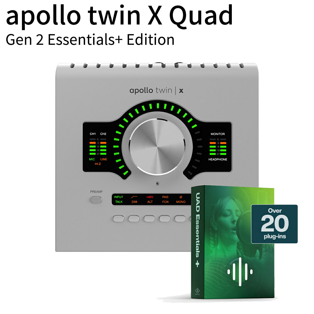 UNIVERSAL AUDIO Apollo Twin X QUAD Gen2 Essentials+ Edition オーディオインターフェイス ユニバーサルオーディオ 【 新宿PePe店 】