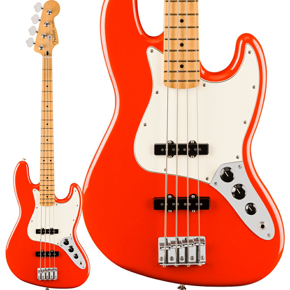 Player II Jazz Bass【特徴】Player II Jazz Bassは、時代を超越したフェンダーの魅力を放ちながらも、その中身は現代プレイヤー向けにデザインされています。Modern Cシェイプのネックバックにはシルキーなサテンウレタンフィニッシュが施されており、丁寧にロールオフされた指板エッジと20本のミディアムジャンボフレットを採用した9.5インチラジアスのスラブローズウッドまたはメイプル指板が、ネック全長にわたり快適なプレイアビリティを提供します。クラシックなトーンウッドであるアルダーボディを採用したPlayer II Jazz Bassは、伝統的なフェンダーフィニッシュ、またはフェンダーのカラーアーカイブから発掘され、本シリーズで初採用となる新フィニッシュなど、幅広いカラーの選択肢をご用意しています。Player Series Alnico V Single-Coil J bassピックアップからは丸味のあるハイエンド、うねるようなミッドレンジ、そして迫力のあるローエンドが得られます。【商品のコンディション】新品・展示品・メーカー保証付属※画像はサンプルです。木目などの外観には個体差がございます。【詳細情報】ボディ：Alderボディフィニッシュ：Gloss Polyesterボディシェイプ：Jazz Bassコントロールノブ：Black Plastic with White Indicatorフィンガーボード：Mapleハードウェアフィニッシュ：Nickel/Chromeピックガード：3-Ply Parchmentポジションインレイ：Black Dotネックフィニッシュ：Satin Urethane Finish on Back, Gloss Urethane Finish on Frontネック：4-Bolt Standardヘッドストック：Jazz Bassナット：Synthetic Boneトラスロッドレンチ：3/16 Hex (Allen)ブリッジピックアップ：Player Series Alnico 5 Single-Coil Jazz Bassミドルピックアップ：Player Series Alnico 5 Single-Coil Jazz Bassコントロール：Volume 1. (Middle Pickup), Volume 2. (Bridge Pickup), Master Toneピックアップスイッチ：Noneピックアップコンフィギュレーション：JJブリッジ：4-Saddle Standardチューニングマシーン：Standard Open-Gearストリング：Fender USA 7250M Nickel Plated Steel (.045-.105 Gauges), PN 0737250406 【ご注意】 ●メーカー保証付き。メーカー保証期間終了後も島村楽器全店で通常よりもお安く修理、調整いたします。●商品の詳細、状態などは新宿PePe店 03-3207-7770 または商品画像下の「お問い合わせ」ボタンよりお問い合せください。●商品は専任スタッフ及び専属リペアマンによる調整、セットアップを行い出荷させていただきます。●こちらの商品は新宿ぺぺ店店頭でも同時に販売しております。　●店頭売却時の商品情報の削除は迅速を心掛けておりますが、万一ご注文後に売り切れとなっておりました場合は誠に申し訳ございませんがご容赦ください。　●商品によって、調整等でお届けにお時間をいただく場合がございます。予めご了承ください。 ■管理コード:0104000840366