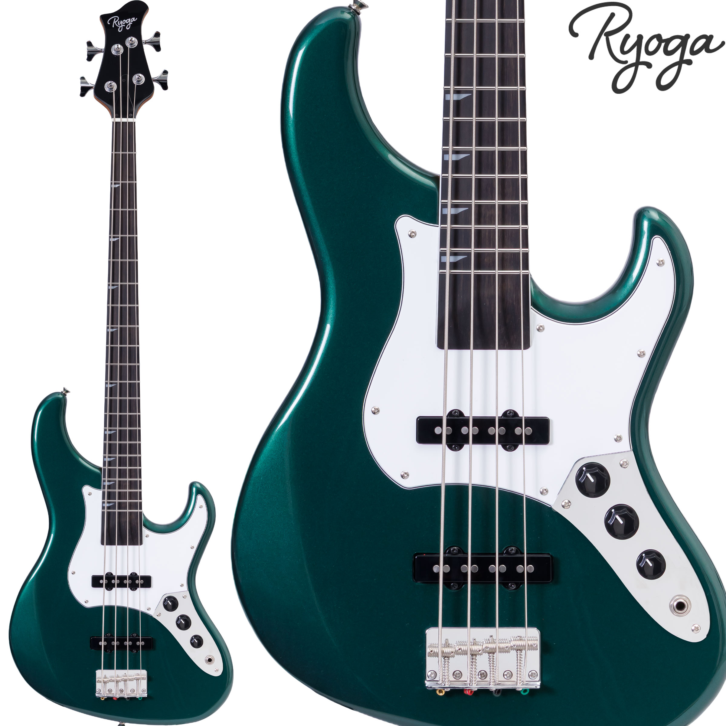 Ryoga VAL-BASS Deep Forest Green エレキベース ジャズベースタイプ ベイクドメイプルネック ディープグリーン リョウガ 