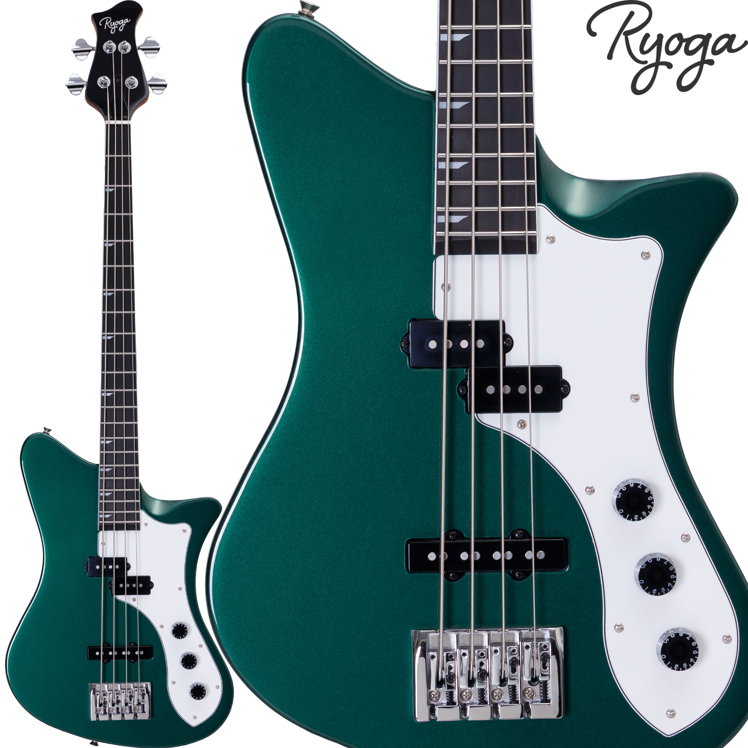 Ryoga SKATER-BASS Deep Forest Green エレキベース PJタイプ ベイクドメイプルネック ディープグリーン リョウガ 