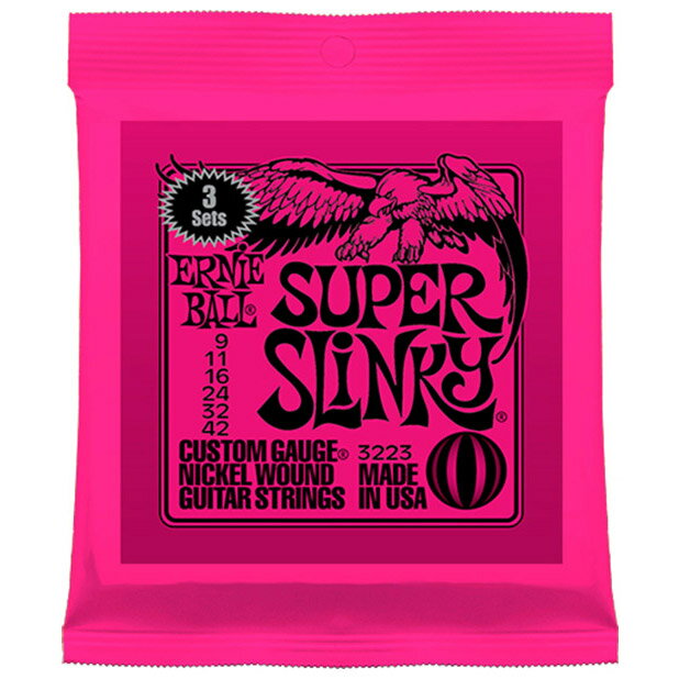 ERNiE BALL 3223 SuperSlinky 09-42 X[p[XL[ 3Zbg A[j[{[ GLM^[ 3pbN