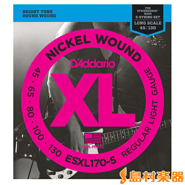 D'Addario ESXL170-5 ベース用弦 ダダリオ