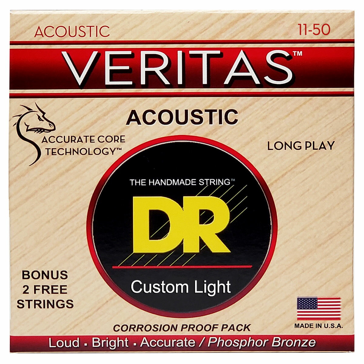 DR VERITAS VTA-11 Custom Light 011‐050 アコースティックギター フォスファーブロンズ弦
