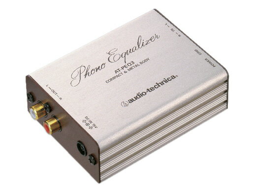 AT-PEQ20仕様 接触抵抗の少ない金メッキジャック。 堅牢なメタルボディの軽量コンパクトサイズ。 接続ケーブル付属。 定格入力 2.5mV（1kHz） 定格出力 150mV（1kHz） 最大許容入力 60mV イコライザ偏差 20〜20kHz、±0.5dB SN比 80dB（JIS-A） 入力インピーダンス 47kΩ 電源 DC15V、300mA(ACアダプター) 消費電流 20mA 外形寸法(突起部除く) H30×W70×D92mm 質量(本体のみ) 約160g ● 付属品：1.0m接続ケーブル×1(RCAピン-RCAピン)、ACアダプターこの商品は当店実店舗でも販売しております。在庫数の更新は随時行っておりますが、お買い上げいただいた商品が、品切れになってしまうこともございます。その場合、お客様には必ず連絡をいたしますが、万が一入荷予定がない場合は、キャンセルさせていただく場合もございますことをあらかじめご了承ください。
