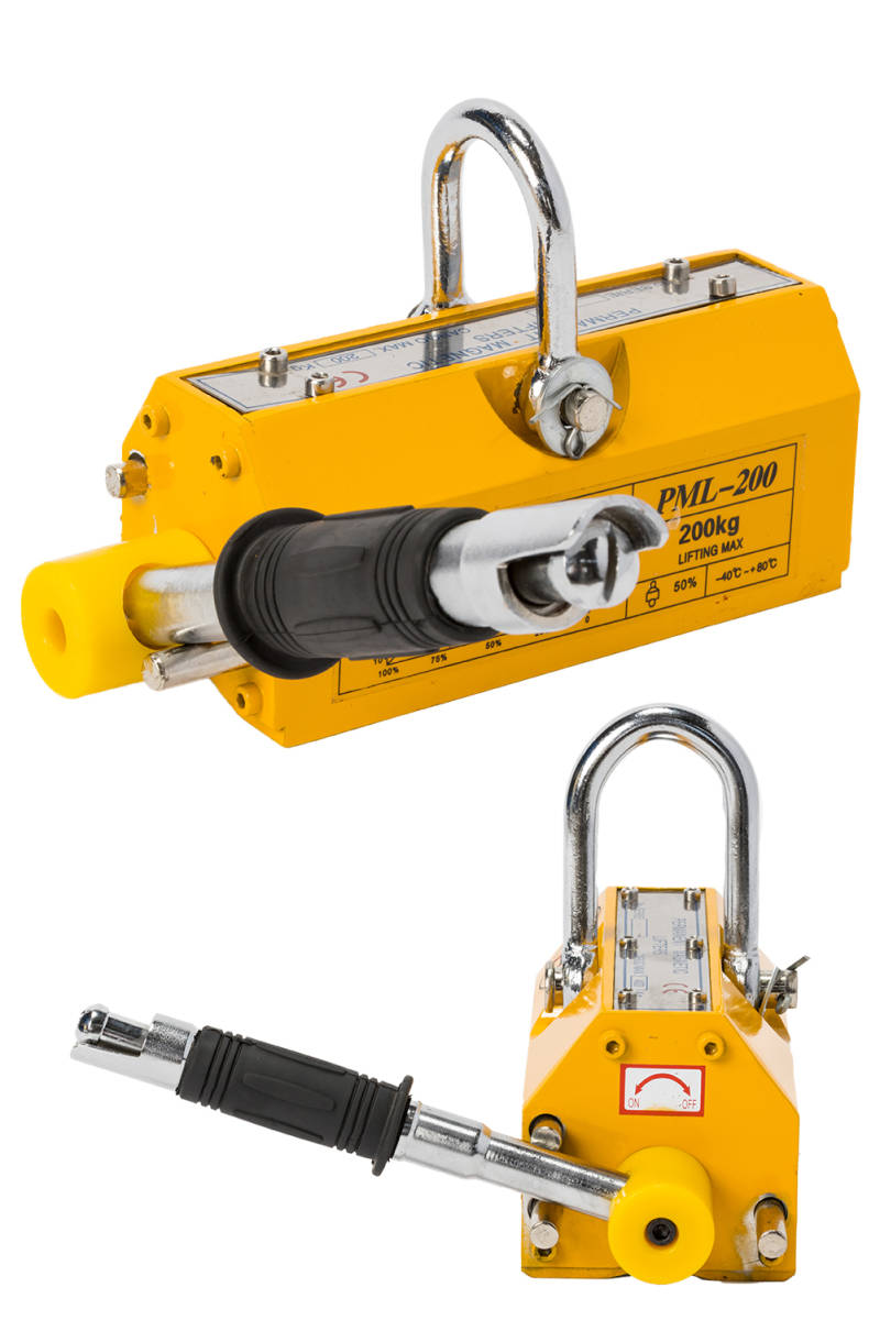 【国際CE認証品】リフティングマグネット 200kg 永久磁石 吊り下げ式 電源不要 超強力 リフマグ #1712