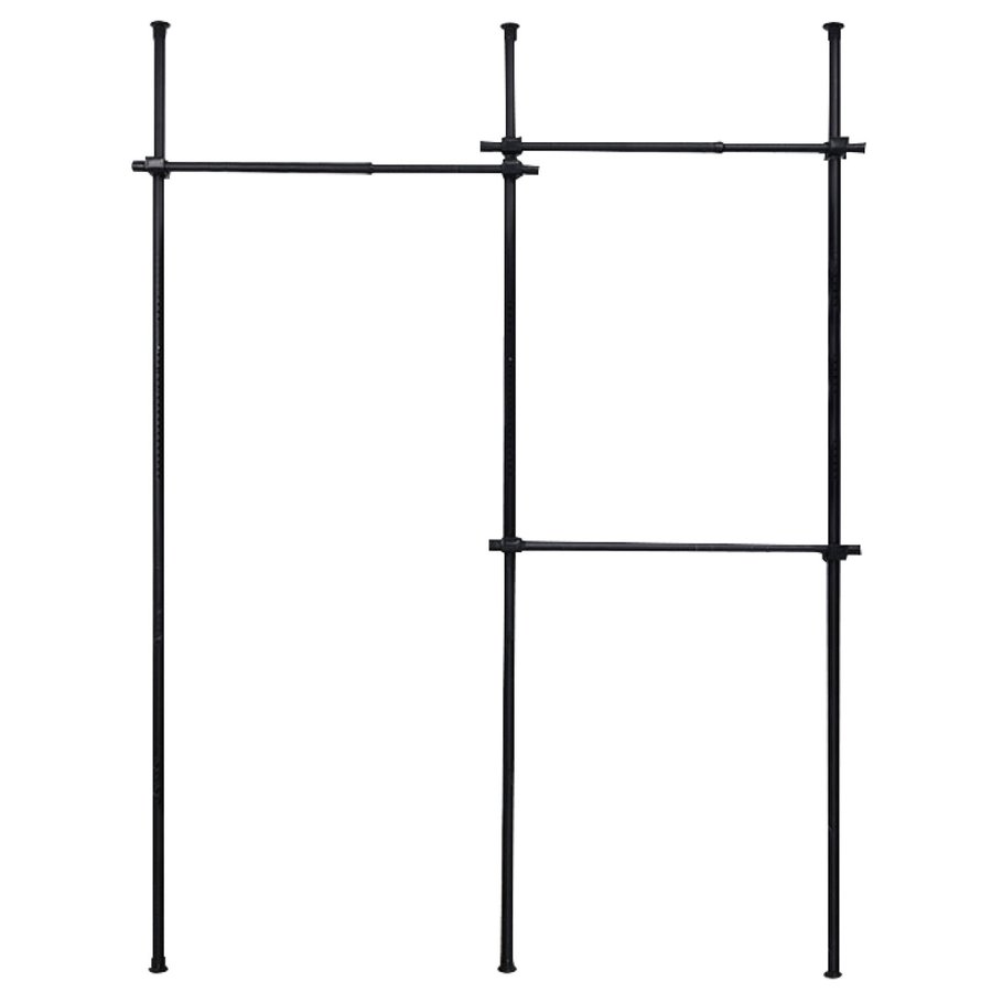 ハンガーラック 突っ張り式 トリプル 伸縮 横150-240cm 縦107.5-267cm 耐荷重180kg 洋服ラック つっぱり ランドリー収納 おしゃれ ＃1013