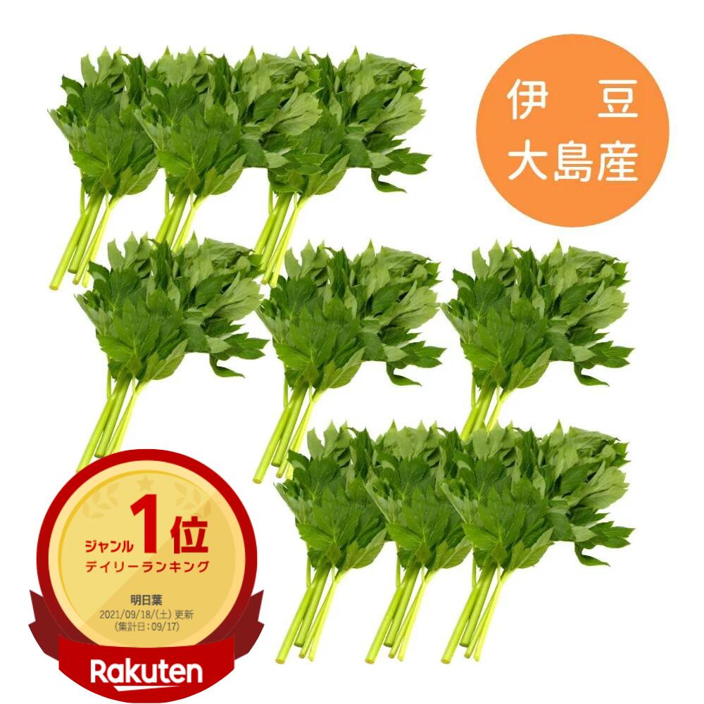 生 の フレッシュ 明日葉 9束 = 1350g 伊豆大島産 【 送料1200円】 生鮮 野菜 あしたば 青茎 天ぷら お..