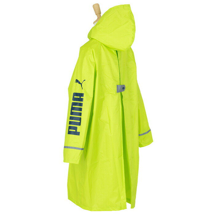 PUMA（プーマ）子供用レインコート ライムグリーン 130cm / 140cm / 150cm サイズ 反射テープ付き 雨具 かっぱ 小学生 男児 通学 登校 雨 濡れ防止