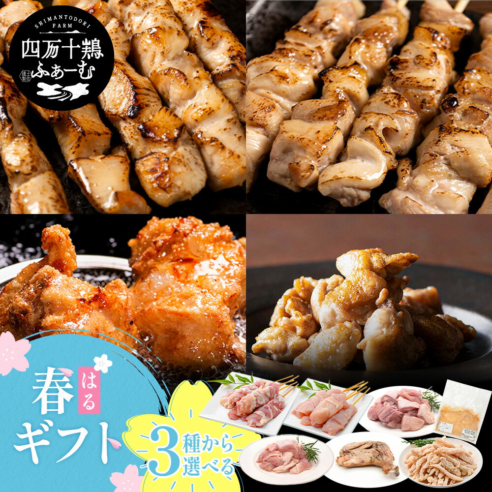 【10%オフSALE】高知県産 四万十鶏 選べるギフトセット 春ギフト 鶏肉 冷凍 焼き鳥 もも串 むね串 肩小肉 もも切り身 選べる ギフト プレゼント お得なセット おつまみ 肉 唐揚げ 国産 骨付き鳥 楽天スーパーSALE