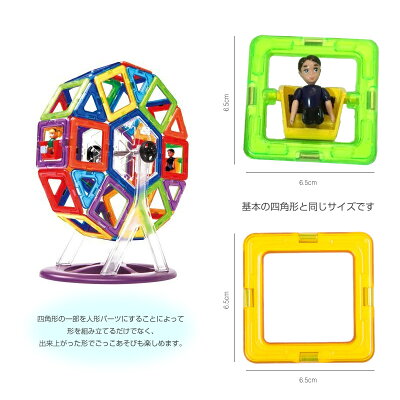 【訳あり】【メール便送料無料】マグプレイヤー Magplayer 【人形パーツ2体】 観覧車 車パーツに 単品 ばら売り 追加 お試しパック 補充パック マグネットブロック 想像力 磁石 【2ピース】 プレゼント こどもの日 - Image 3