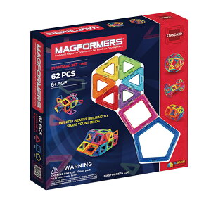 マグフォーマー MAGFORMERS 豪華 62ピースセット MAGFORMERS ブラックデザイン マグネットブロック 創造力を育てる知育玩具 想像力 磁石 パズル ブロック プレゼント ギフト 誕生日 知育玩具 認知症 クリスマス ラッピング こどもの日 並行輸入品