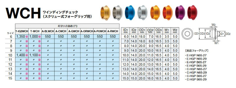 富士工業 メタルパーツ ワインディングチェック WCH