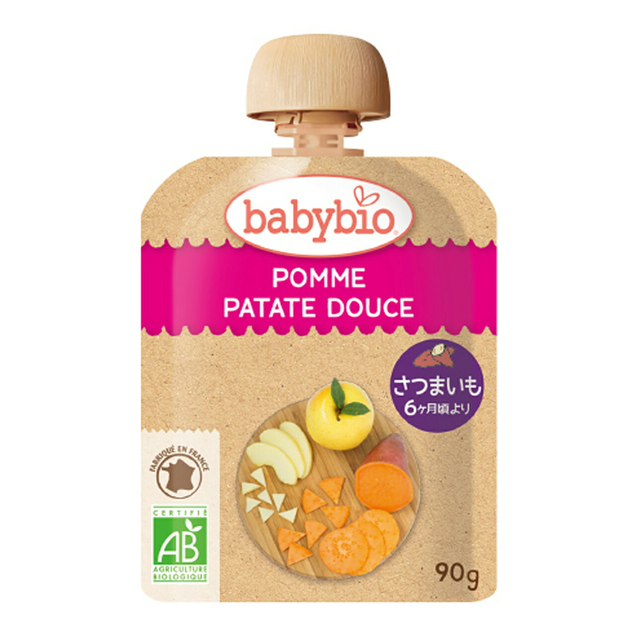 【タイムセール 6/3迄】ベビービオ アップル・スイートポテト 90g babybio 有機フルーツ ベビースムー..