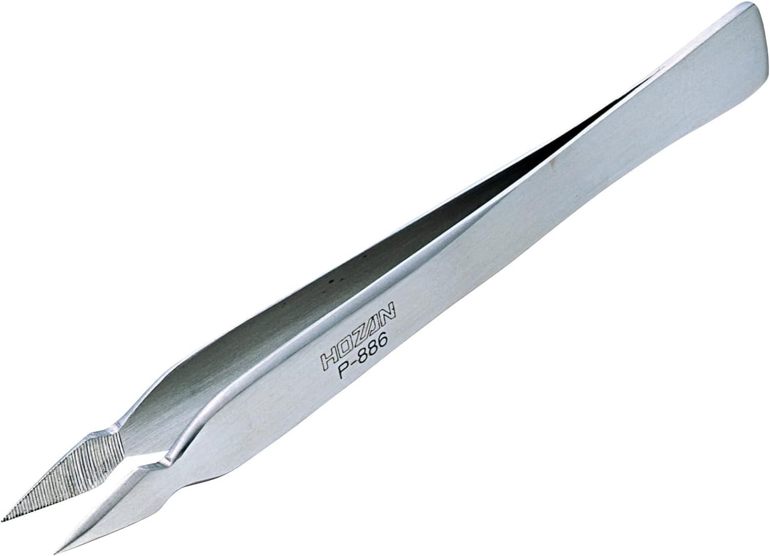 ホーザン(HOZAN) ピンセット ツイーザー すべり止めのローレット付き 材質ステンレス 全長125mm P-886