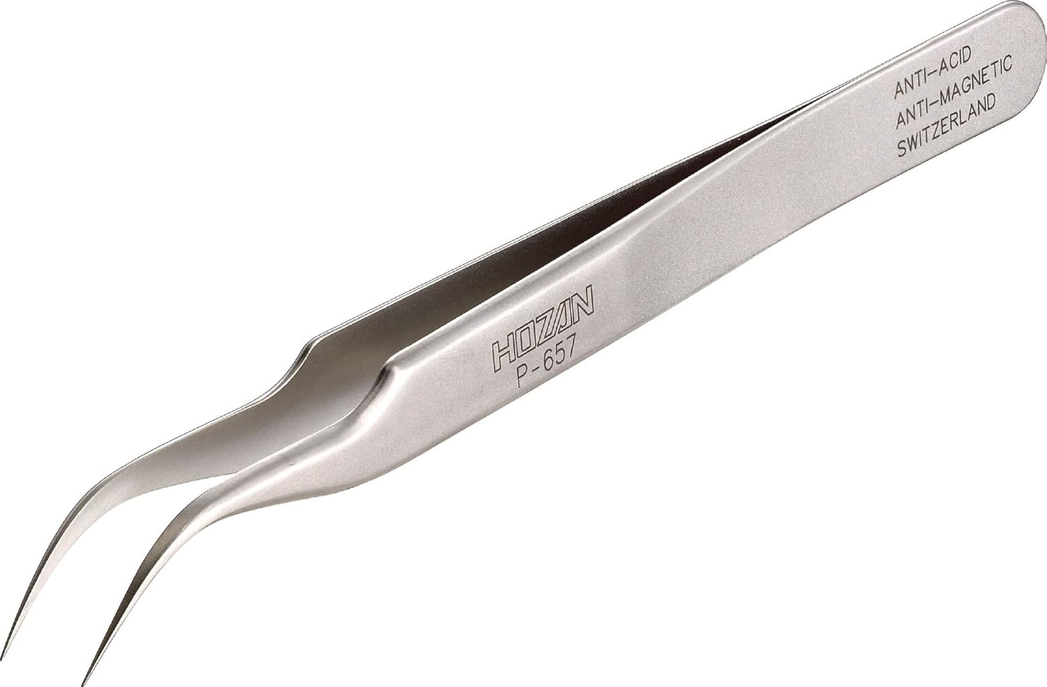 ホーザン(HOZAN) ピンセット 精密型 完全非磁性 全長120mm 開き幅8mm 先端幅0.2mm 先曲がり型 P-657