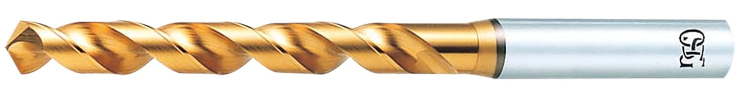 ハイスドリルTiNコーティング低炭素鋼(C〜0.25%):◎、中炭素鋼(C0.25％〜0.45%):○、ステンレス鋼(〜35HRC):◎、アルミニウム合金鋳物:◎、マグネシウム合金:○、銅合金:◎、アルミ展伸材:◎ねじれ角:35〜40°材質:ハイス