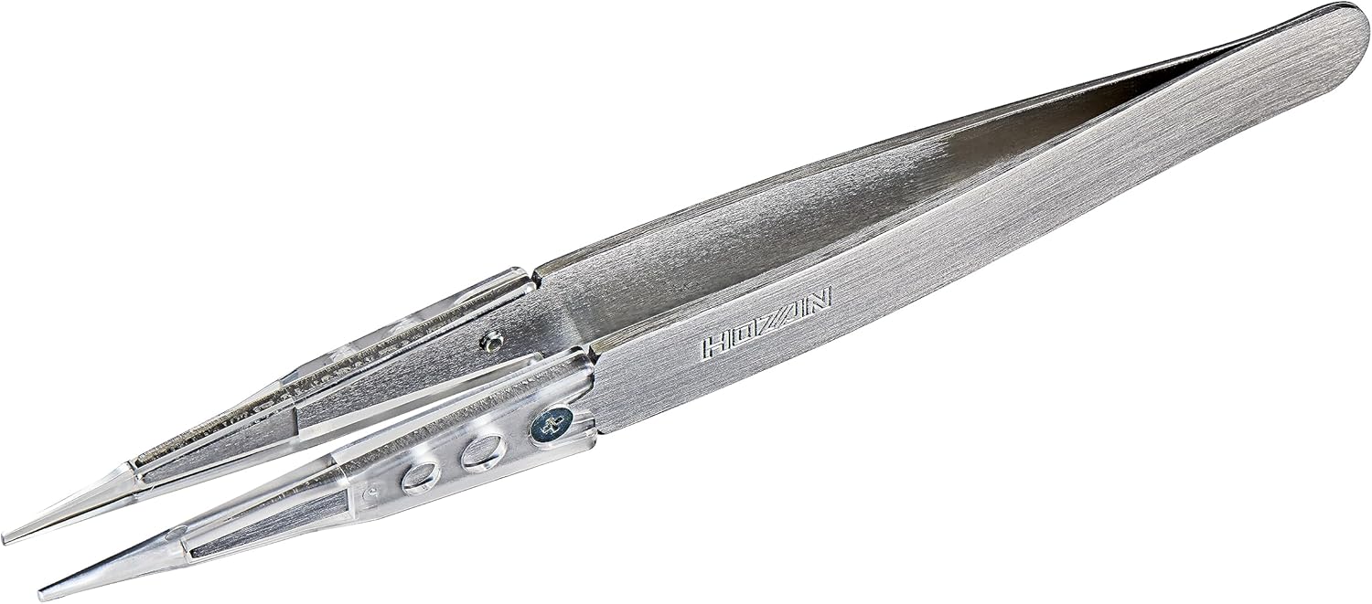 ホーザン(HOZAN) 透明チップピンセット 全長125mm 開き幅10mm 先端幅1.2mm 直型 P-640-A