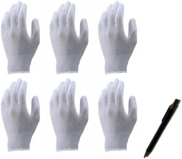 Rubber Gloves - [SHIMEC　PFP] ESDプロテクトパーム手袋 No.514 静電気対策 手袋 導電糸＆PU手のひらコーティング 低発塵 産業用 作業手袋 ボールペンおまけ付き (Lサイズ)