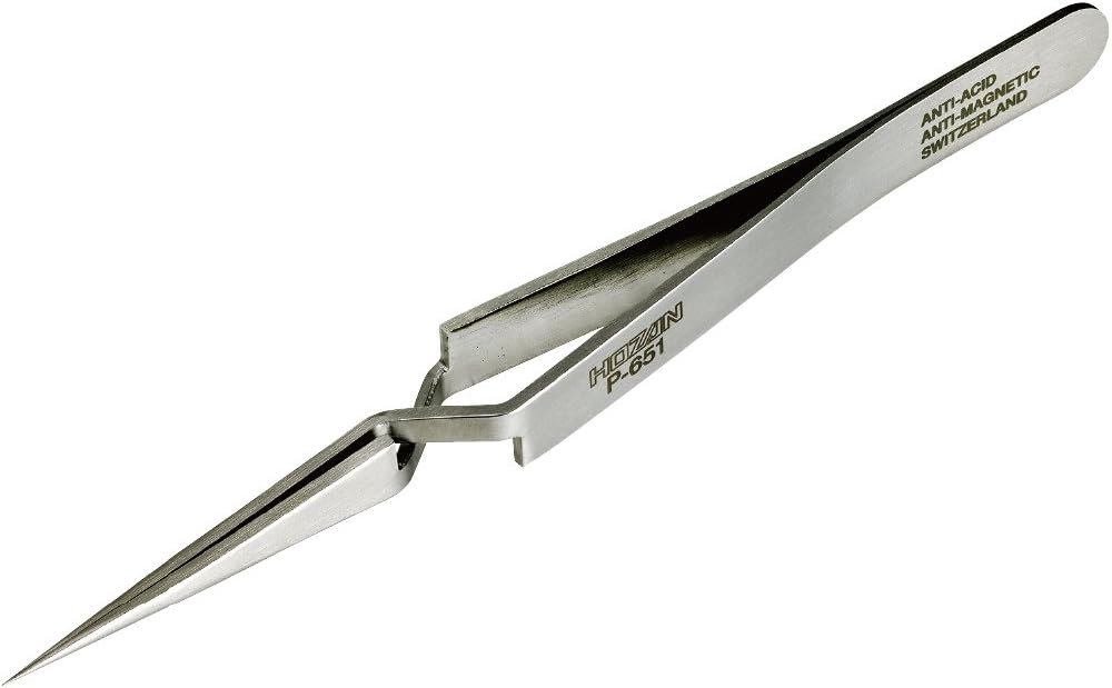 Rakuten - ホーザン(HOZAN) 逆作用ピンセット 全長118mm 先端幅0.2mm 最大開幅15mm 重量13g P-651