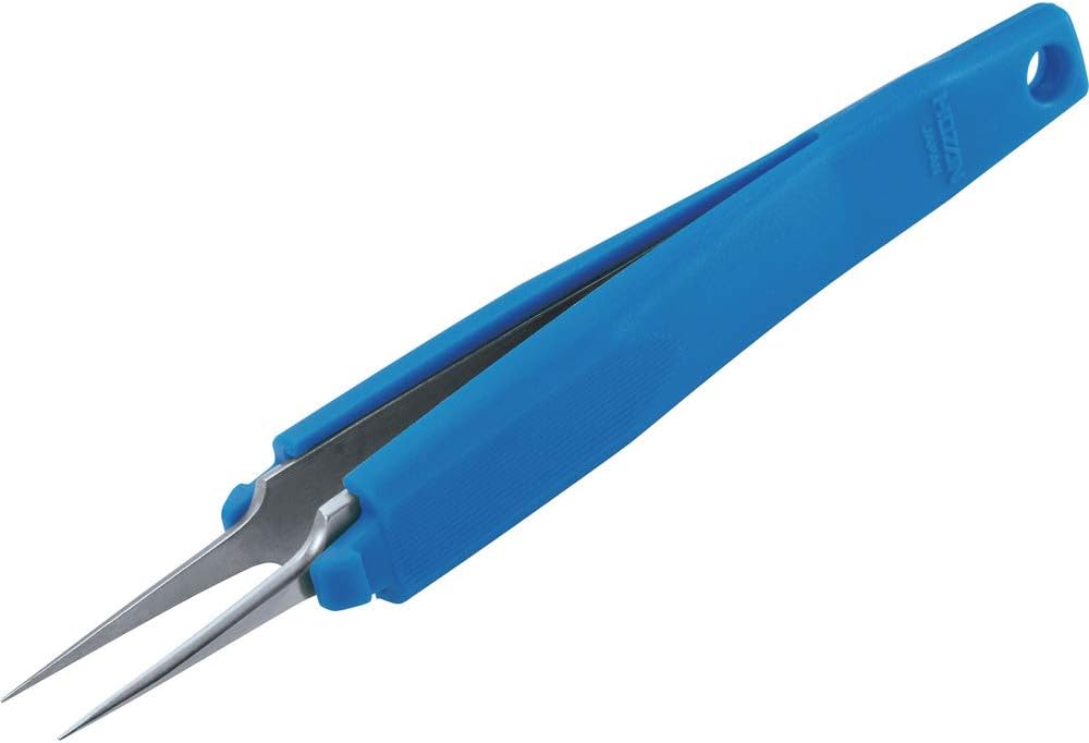 ホーザン(HOZAN) ESDグリップピンセット すべりにくいエラストマー性グリップ 静電気対策ピンセット 先細型 P-881-ESD