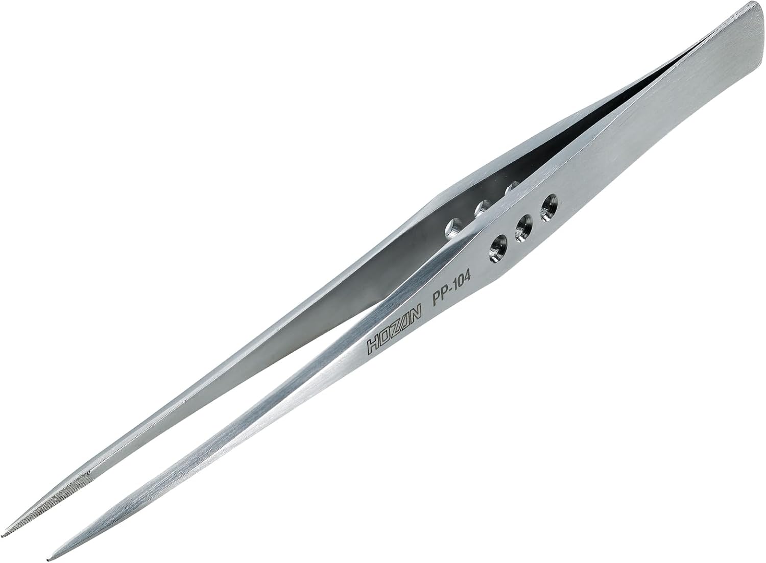 Rakuten - ホーザン(HOZAN) ピンセット 厚肉仕上げ 板厚2.5mm 全長150mm 開き幅10mm 先端幅0.5mm 直型 ロングタイプ PP-104