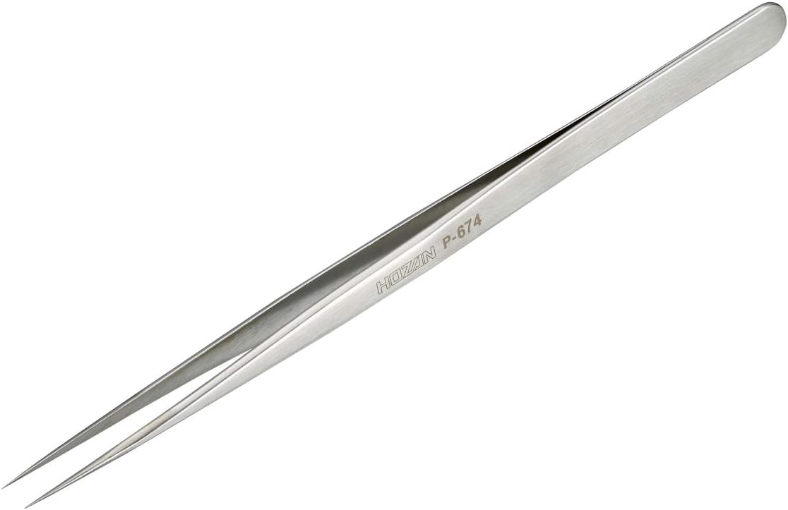 ホーザン(HOZAN) ピンセット 精密型 完全非磁性 全長140mm 開き幅6mm 先端幅0.15mm 直型 ロングタイプ P-674