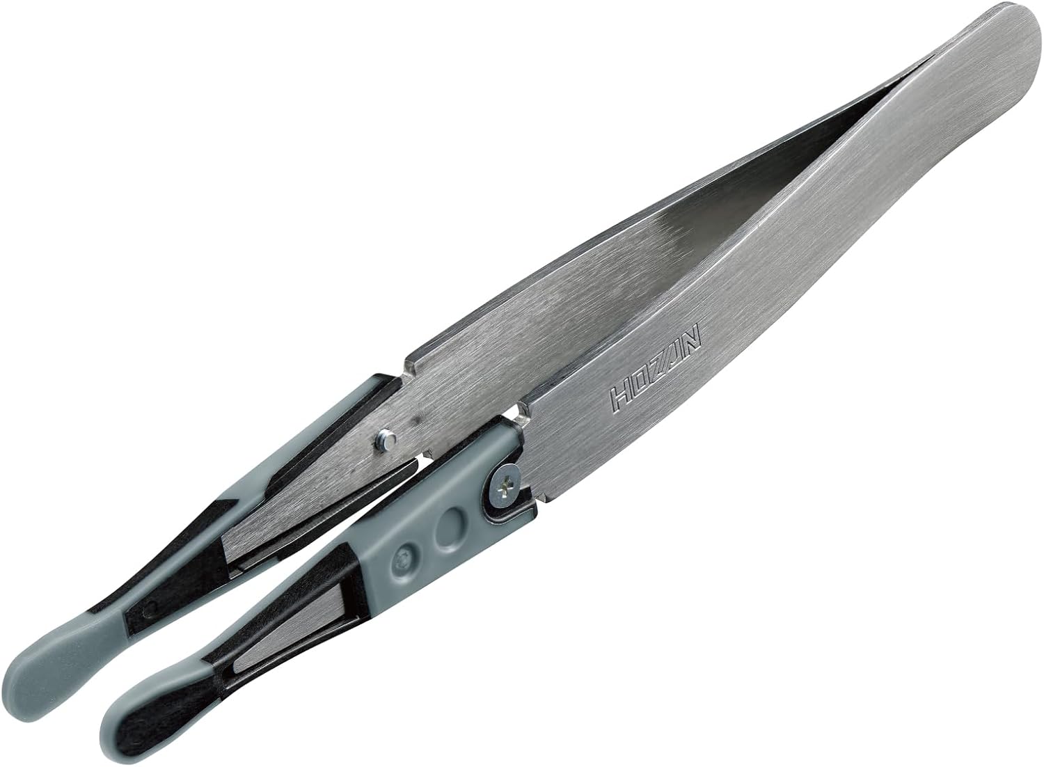 ホーザン(HOZAN) ESDソフトチップピンセット 静電気対策ピンセット 全長125mm 開き幅10mm 先端幅6.0mm 幅広R型 P-645-J