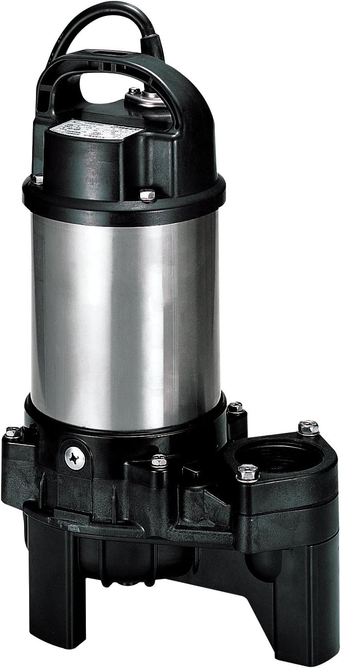 【用途】浄化槽の原水移送用汚物槽排水・厨房排水用一般雑排水の排水用【特長】軽くて強い樹脂製ポンプを実現。ハイスピン形羽根車を採用し、異物通過径が大きいので、多様な異物を含んだ液に対応出来ます。【仕様】●非自動形 ●液質 汚水・雑排水・汚物・異物を含む液 ●液温 0〜40℃ ●口径 50mm ●出力 0．75kw ●極数 2P ●始動方式 じか入 ●材質 羽根車：樹脂（ガラス繊維入り） ケーシング：樹脂（ガラス繊維入り） 主軸：SUS304 ケーブル：VCT ●標準付属品 キャブタイヤケーブル×1本 特殊ねじ込み相フランジ（ボルト・パッキン付）×1式 地上銘板×1枚