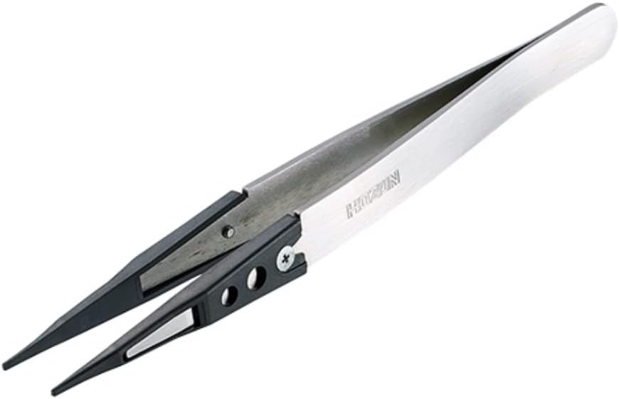 ホーザン(HOZAN) ESDチップピンセット 静電気対策ピンセット 全長125mm 開き幅10mm 先端幅1.2mm P-640-S