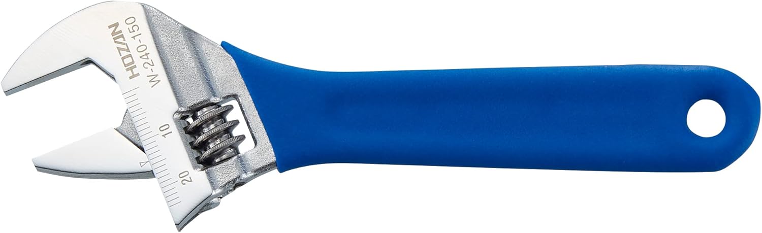 ホーザン(HOZAN)モンキーレンチ 口開き0～24mm 最軽量クラス 110g 目盛り付き グリップ付き 連続作業にも便利 日本製 W-240-150 呼び寸法150