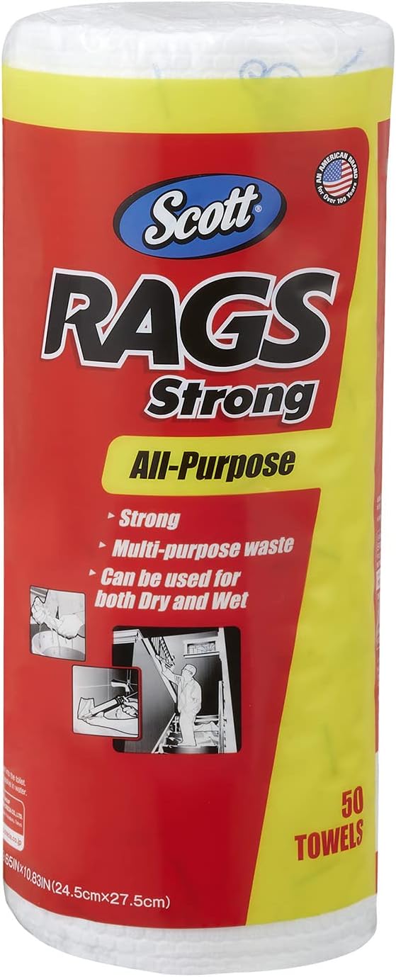 Rakuten - 日本製紙クレシア SCOTT Rags ストロング 275×245mm 50カット 65830 ホワイト
