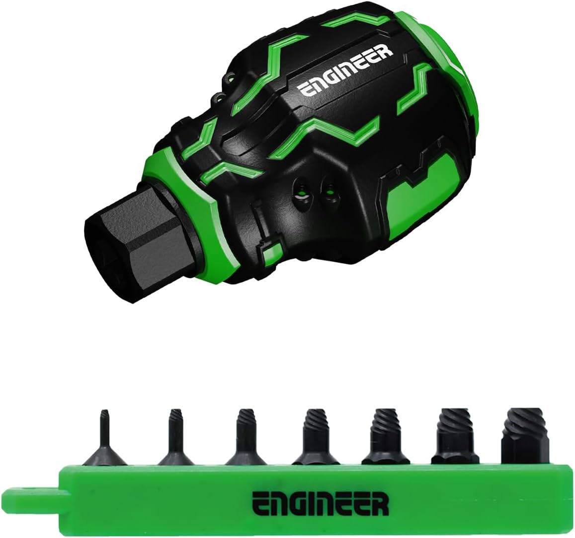 STUBBYドライヴ(DZ-90)と潰れた六角穴付ボルトを叩かず外せるネジモグラ極短7本組(DBZ-301)のセット。【特徴】独自の先端形状により、潰れた六角穴付ボルトを叩かず外せます。全長63.5mmで、狭い場所での作業に便利なコンパクトボディ。滑りにくく手によくフィットするエルゴノミックデザイン。従来のボールグリップよりも力を込めやすいフラットグリップ。対辺13mmの六角ボルスターを搭載しており、レンチなどを使用することで、大きなネジや固着したネジもラクラク回せます。ビットの着脱が容易なマグネット保持構造。収納、持ち運びに便利な専用ビットホルダー付き。※ハンマーなどで衝撃を加えないでください。※錆や接着剤などで完全に固着したネジには使用できない場合があります。【用途】潰れた六角穴付きボルトの取り外しに。狭い場所での作業に。メンテナンス用などの携行工具に。現場での修理、整備、自動車、バイク、自転車のメンテナンス、日曜大工に。【スペック】セット点数：8セット内容：DBZ-310、315、320、325、330、340、350、DZ-90対応ネジ：対辺0.89、1.5、2、2.5、3、4、5mmの六角穴付きボルト軸対辺：6.35mmビット全長：18mm全長：63.5mm重量：88g材質：ビット/炭素鋼、グリップ/エラストマー&PP&炭素鋼、ビットホルダー/エラストマーSTUBBYドライヴ(DZ-90)と潰れた六角穴付ボルトを叩かず外せるネジモグラ極短7本組(DBZ-301)のセット。全長63.5mmで、狭い場所での作業に便利なコンパクトボディ。従来のボールグリップよりも力を込めやすいフラットグリップ。対辺13mmの六角ボルスターを搭載しており、レンチなどを使用することで、大きなネジや固着したネジもラクラク回せます。対応ネジ：対辺0.89、1.5、2、2.5、3、4、5mmの六角穴付きボルト / 全長：63.5mm / 重量：88g