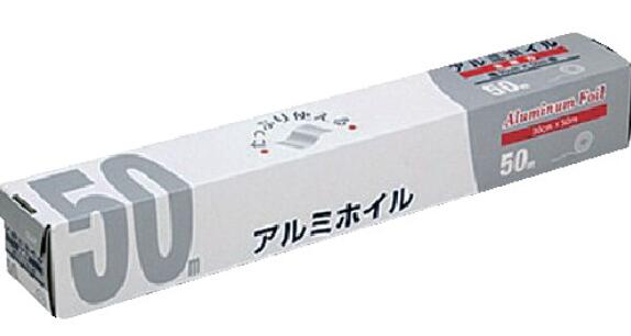 商品情報特長業務用に最適な50m巻きです。商品スペック仕様・規格 幅(mm)：300長さ(m)：50厚さ(μm)：11箱の開け方：開口部切取蓋留め ：なし材質 アルミニウム質量・質量単位 500g使用条件 -注意事項 刃に触れると手などを傷つける恐れがあります。セット内容・付属品 -製造国 中国