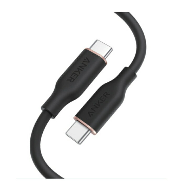 樂天商城 - Anker　PowerLine　III　Flow　USB－C　＆　USB－C　ケーブル　0．9m　ミッドナイトブラック