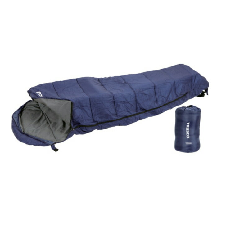 乐天商城 - TRUSCO　マミー型寝袋（シュラフ）　ネイビー　Sleeping Bag アウトドア　キャンプ