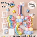 【18日は店内ポイント10倍★】誕生日 バルーン 飾り付け 風船 数字バルーン 30cm 2個セット バルーン数字 ナンバー レインボー アルミ 誕生日 記念日 誕生日会 アルミ風船 パーティー お祝い イベント フォト Diva